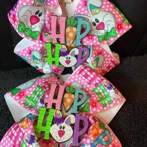 Easter Bunny Pink Party Bows